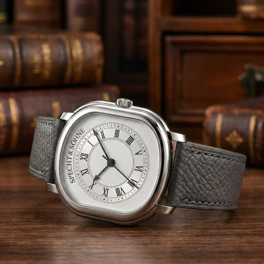 Specht & Söhne Relógio Social com pulseira de couro